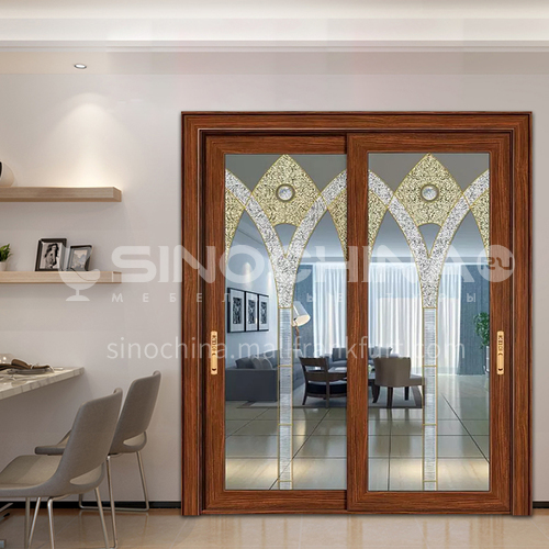 B 1.4mm custom aluminum alloy decorative glass door interior kitchen door living room door 26